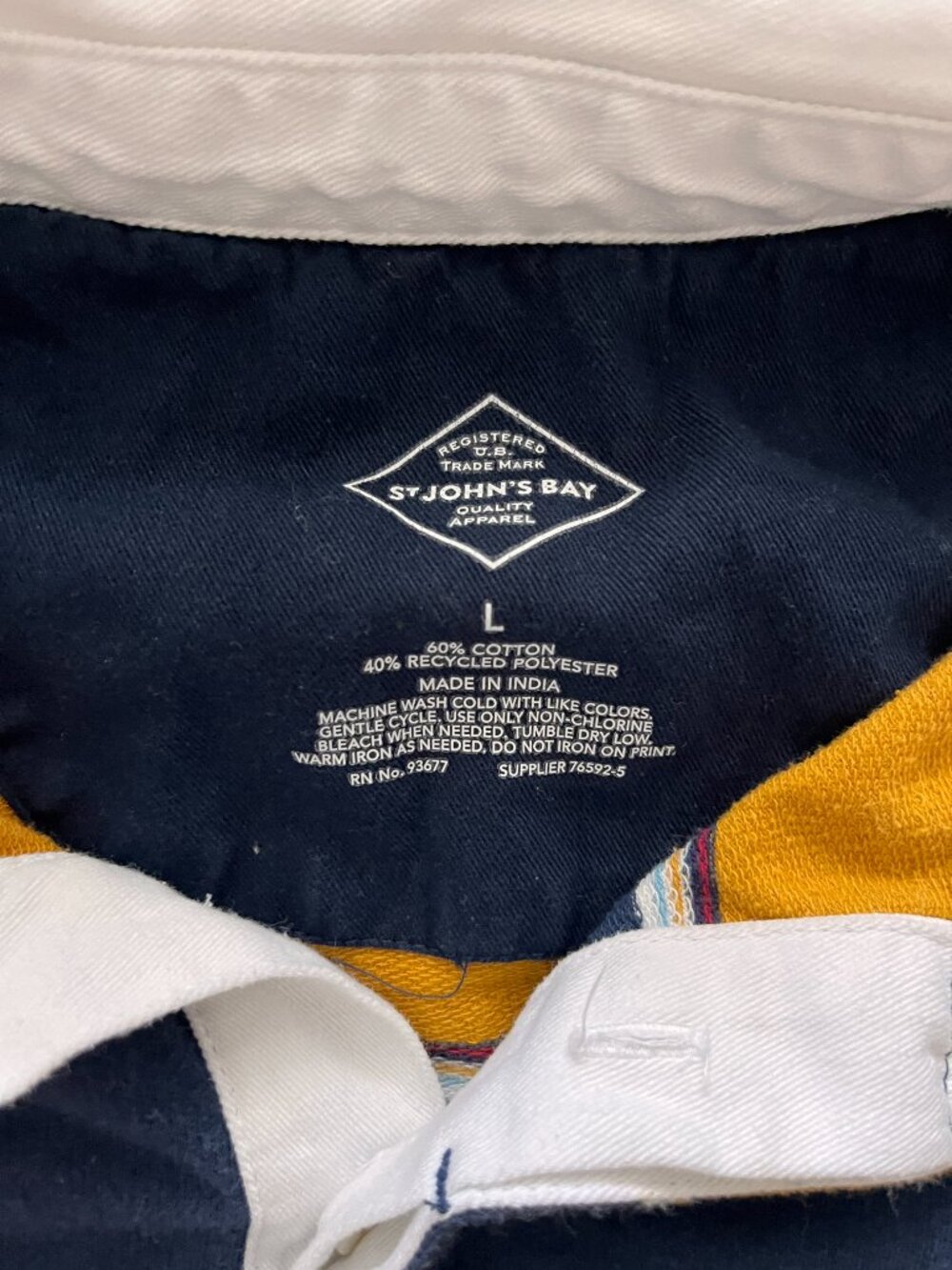 St John's Bay Striped Rugby Shirt L - Picture 3 of 3